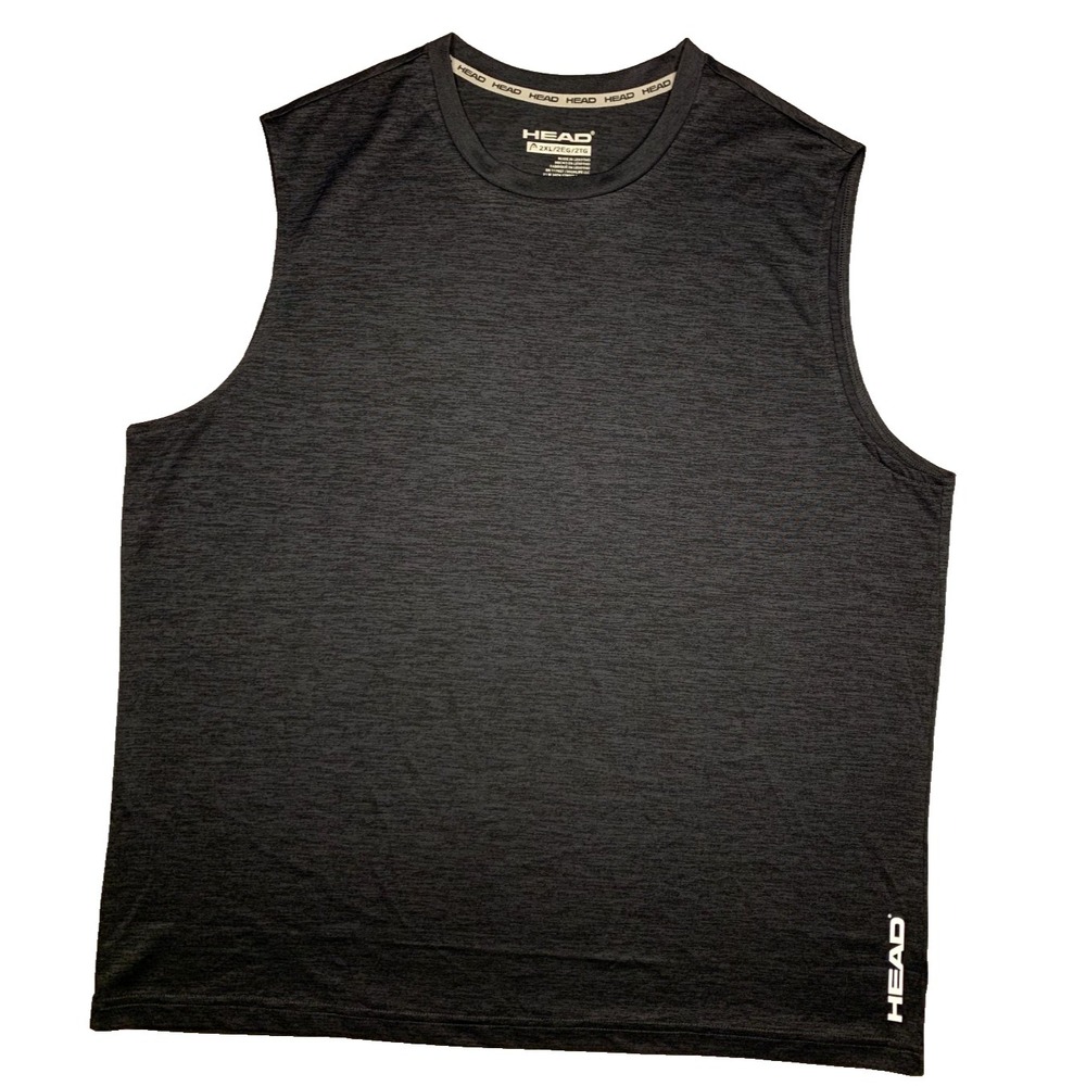 HEAD Shirt Mens 2XL Charcoal‎ Grey Heather Sleeveless Active Performance Tank